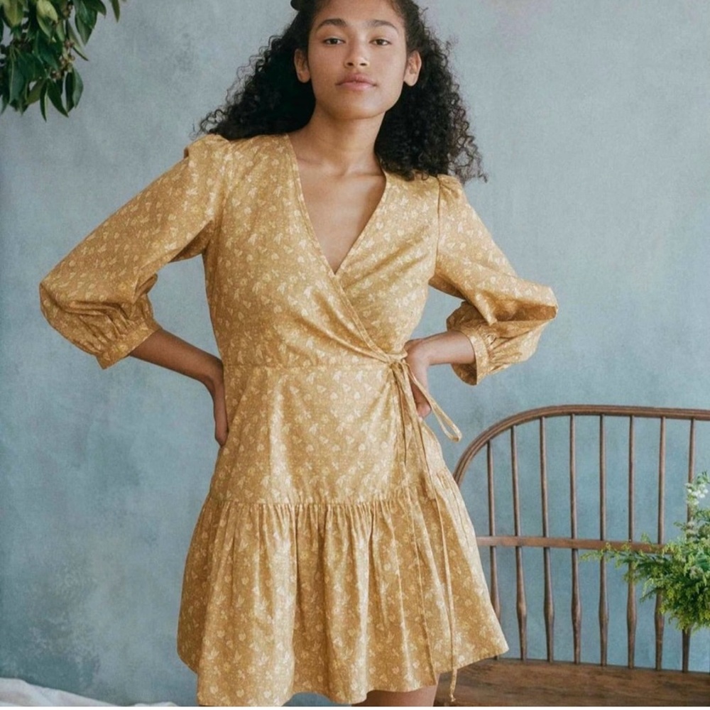 Christy Dawn Talia Wrap Dress Biscotti Cosmo Floral fits M/L